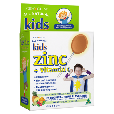 KIDS ZINC + VITAMIN C LOZENGE ON A STICK 12pk