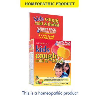KIDS COUGH, COLD & THROAT LOZENGE ON A STICK VARIETY12pk