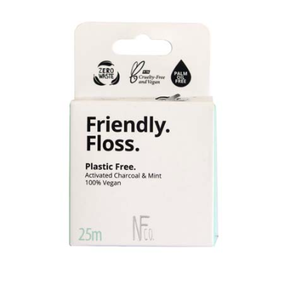 FRIENDLY FLOSS RECYCLABLE 25m ACTIVATED CHARCOAL & MINT