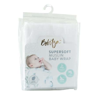 SUPERSOFT MUSLIN BABY WRAP WHITE