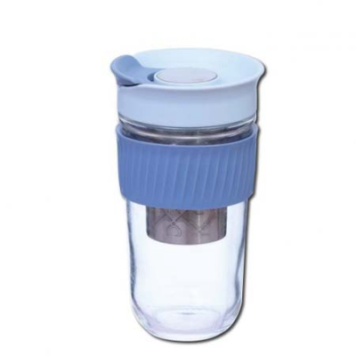 BLUE REUSABLE TEA STRAINER CUP 540ml