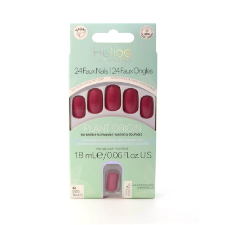 PLANT BASED SQUARE FAUX NAILS RED 24Pk