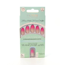 PLANT BASED COFFIN FAUX NAILS ROSE RED OMBRE 24Pk