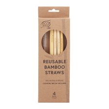 REUSABLE BAMBOO STRAWS 4Pk