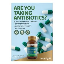 POS A2 HEADER CARD PROBIOTIC + SB ARE YOU TAKING ANTIBIOTICS?