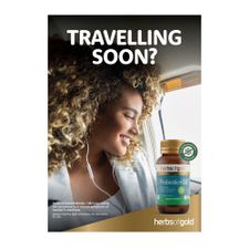 POS A2 HEADER CARD PROBIOTIC + SB - TRAVELLING SOON?