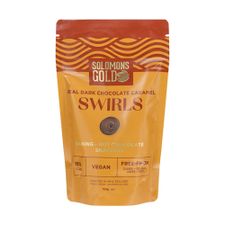 DARK CHOCOLATE CARAMEL SWIRLS 58% 150g