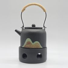 JAPANESE TEA POT & TEA STOVE BLACK