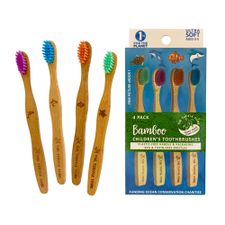 BAMBOO CHILDREN'S TOOTHBRUSH ULTRA SOFT 4Pk
