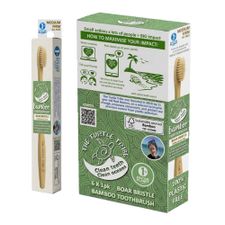 BAMBOO TOOTHBRUSH BOAR BRISTLES MEDIUM 6Pk